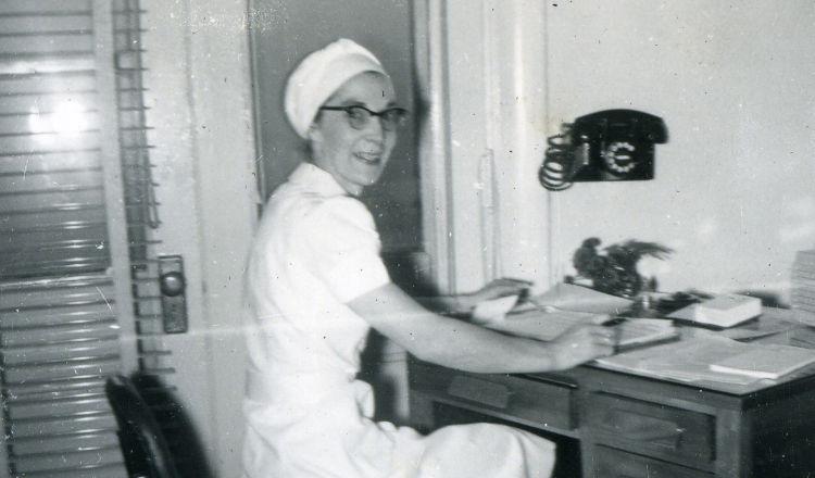 Miss Mary O'Hara in office at St Pauls